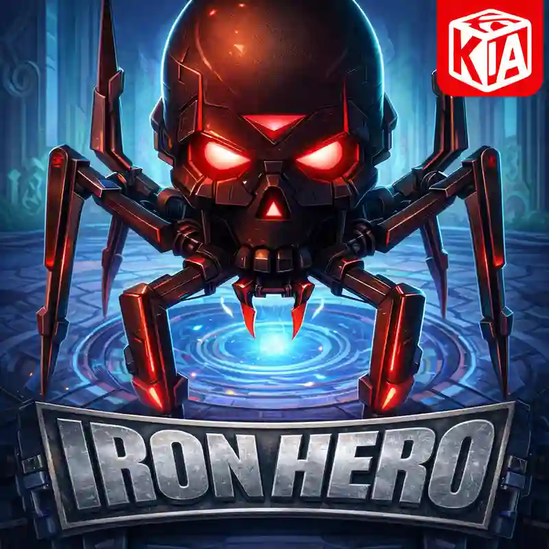 Iron Hero online slot game featuring high-tech robotic theme